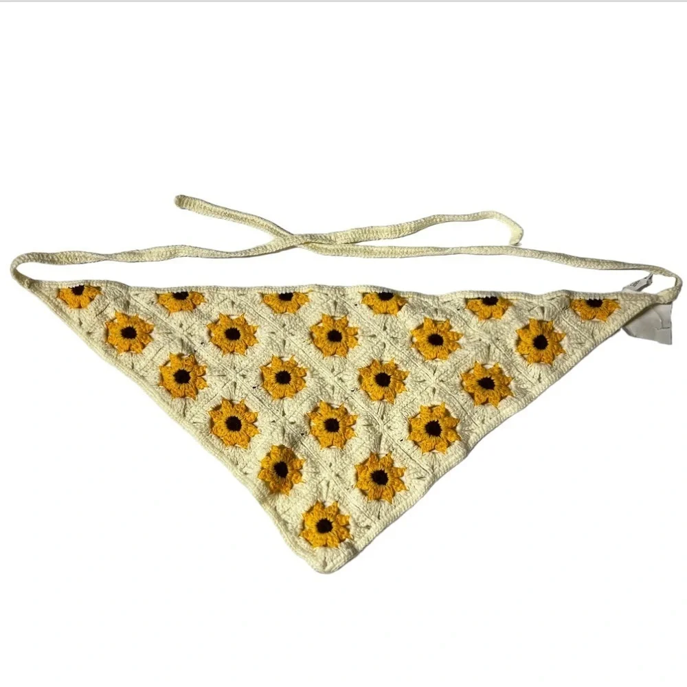 Embroidered Sunflower Bandana